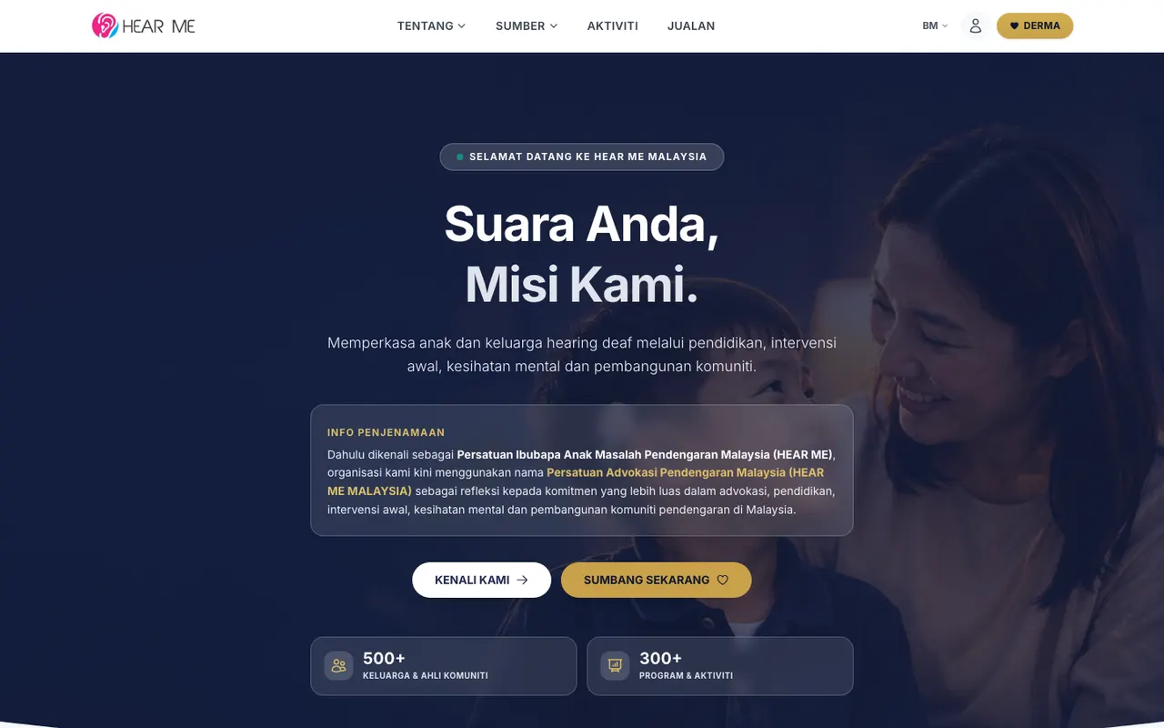 Home page of Hearme