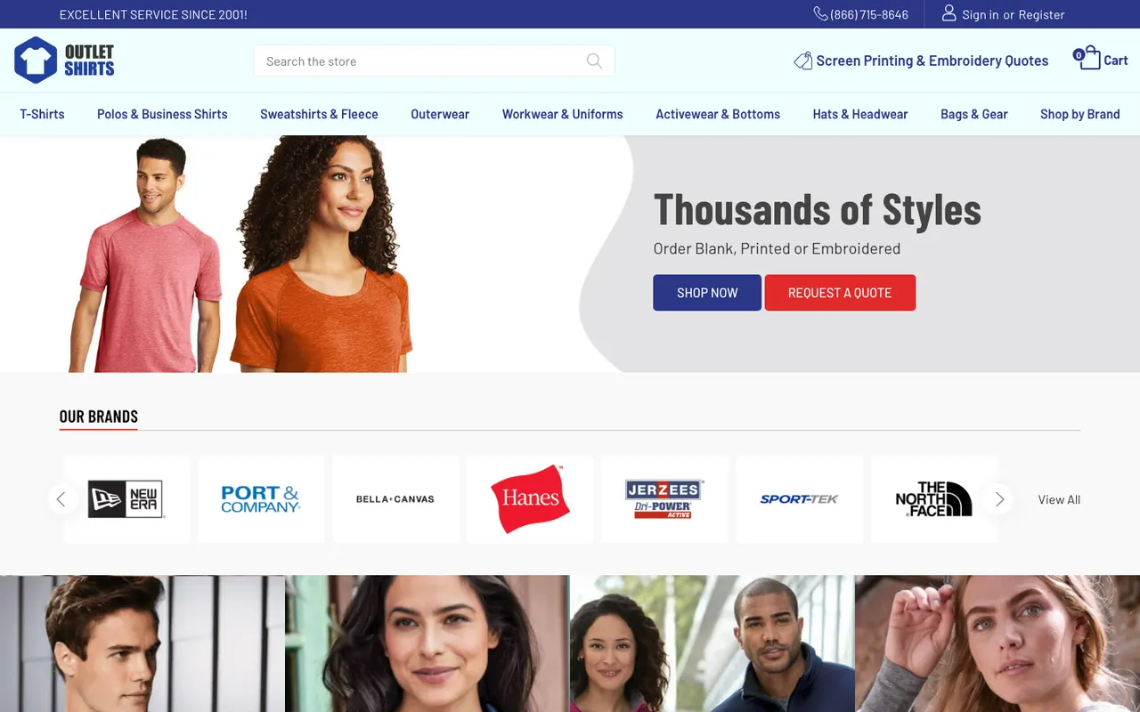 Home page of Outletshirt